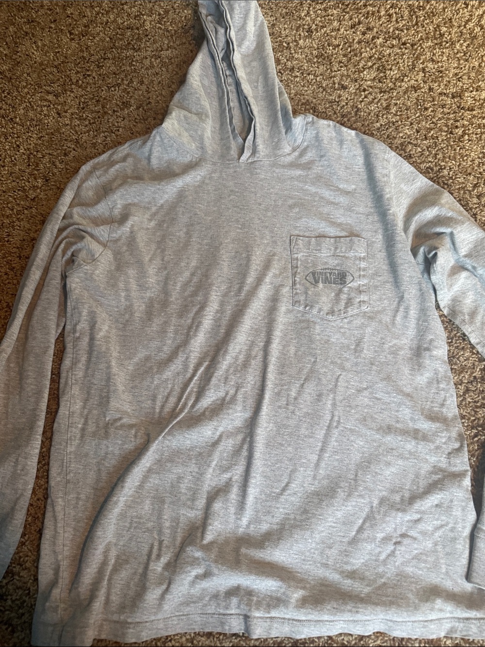 Men's Light Gray Hooded Long-Sleeve Pocket Shirt